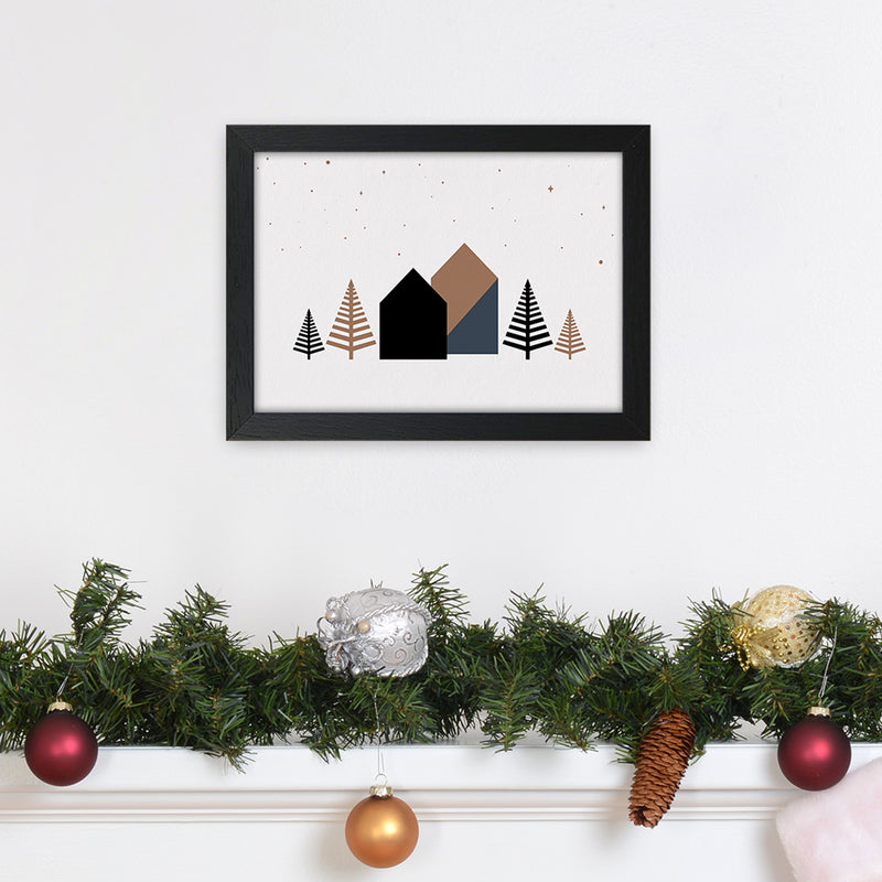 Starry night Landscape Art Print by Kookiepixel A4 White Frame