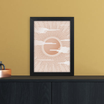 The Sun Landscape Art Print by Kookiepixel A4 White Frame