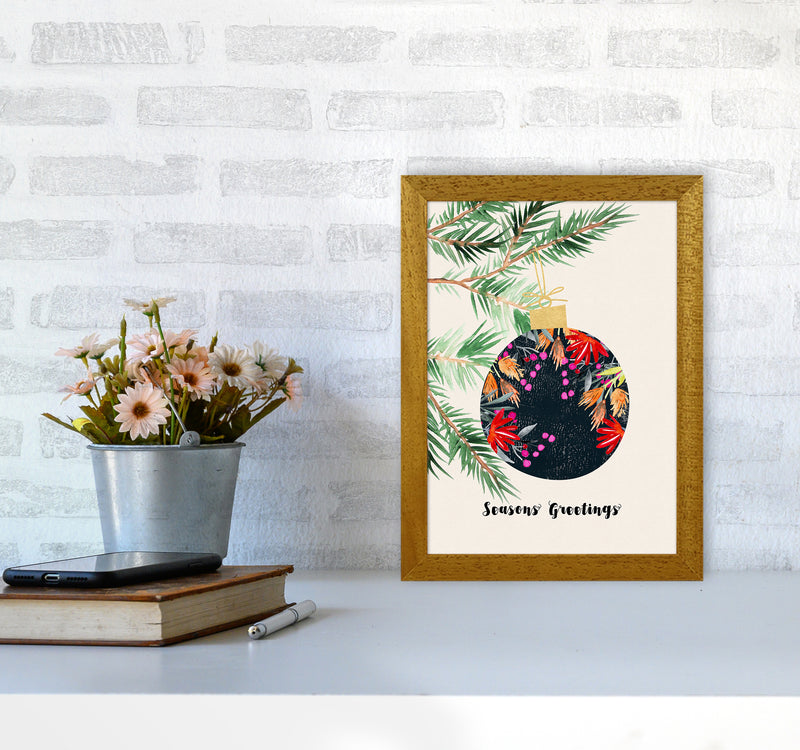 Seasons Greetings Christmas Art Print by Kookiepixel A4 Print Only
