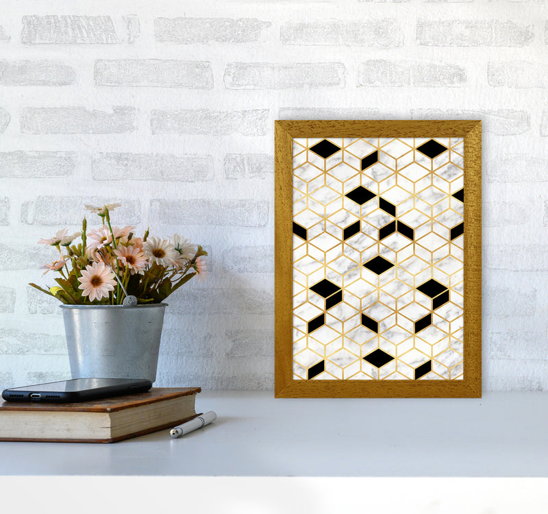 Marble Cubes Geometric Art Print by Kookiepixel A4 Print Only