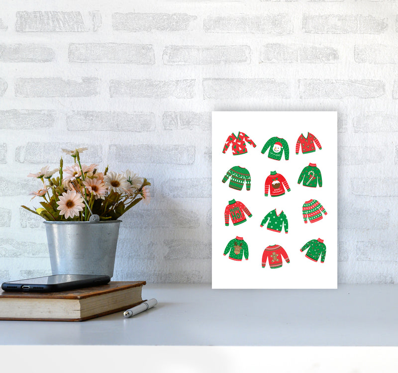 Christmas Jumpers Art Print by Kookiepixel A4 Black Frame