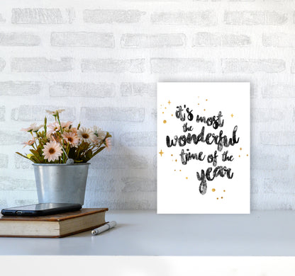 Wonderful time No 1 Christmas Art Print by Kookiepixel A4 Black Frame