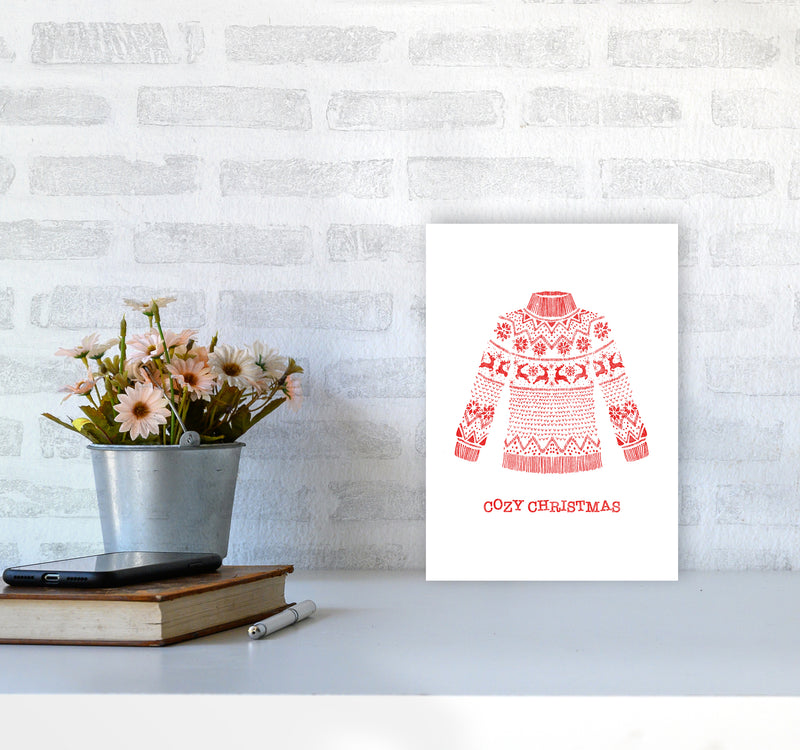 Cozy Christmas Art Print by Kookiepixel A4 Black Frame