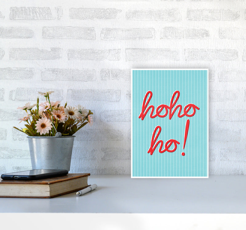 Hohoho Christmas Art Print by Kookiepixel A4 Black Frame