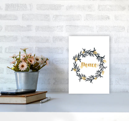 Peace Christmas Art Print by Kookiepixel A4 Black Frame
