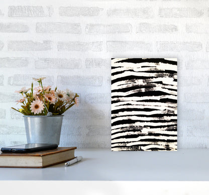 Strokes Abstract Art Print by Kookiepixel A4 Black Frame