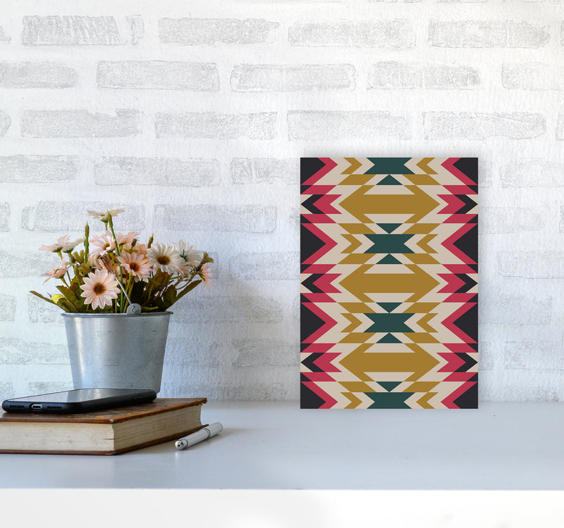 Navajos Print No 2 Abstract Art Print by Kookiepixel A4 Black Frame