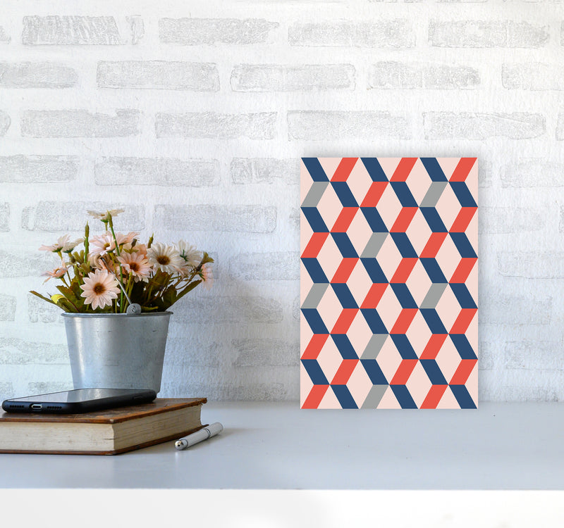 Retro Pattern No 1 Abstract Art Print by Kookiepixel A4 Black Frame