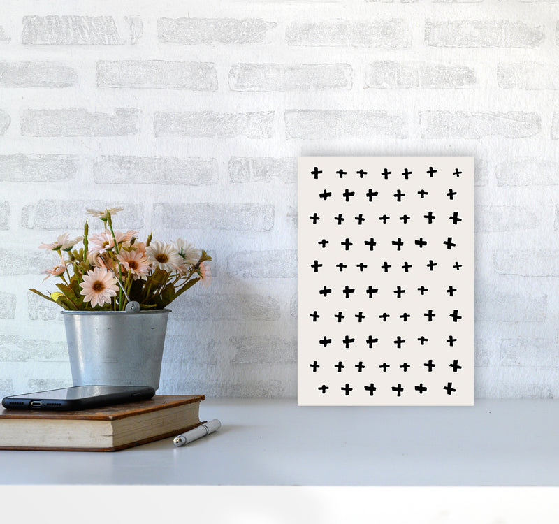 Plus Abstract Art Print by Kookiepixel A4 Black Frame