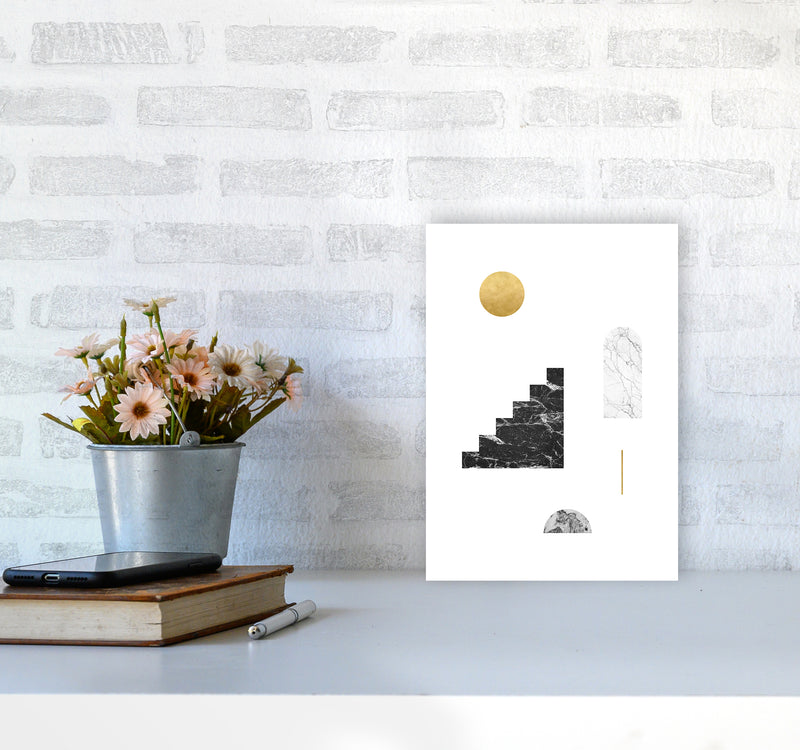 Geometric Shapes No 1  Art Print by Kookiepixel A4 Black Frame