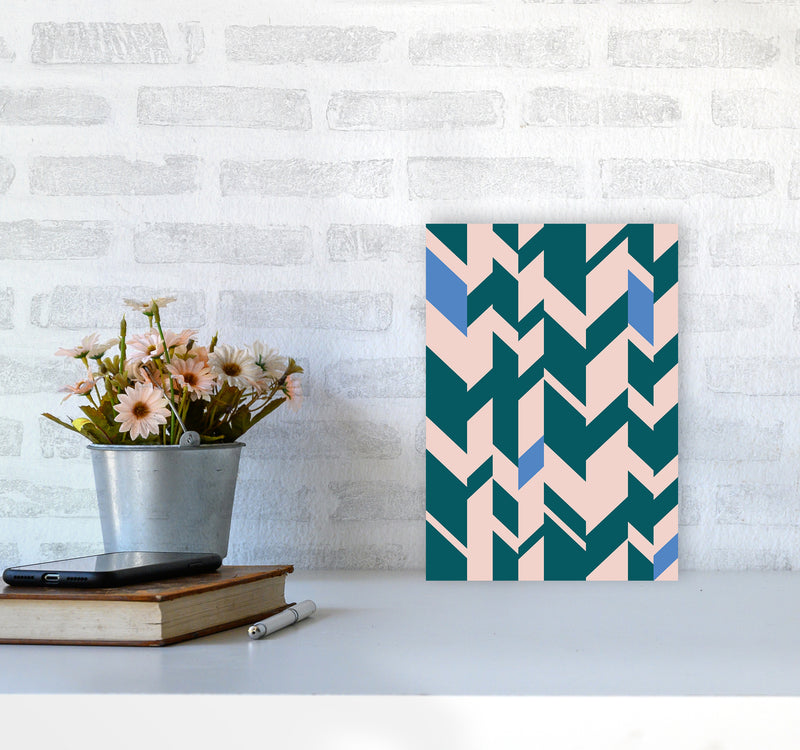 Chevron Art Print by Kookiepixel A4 Black Frame