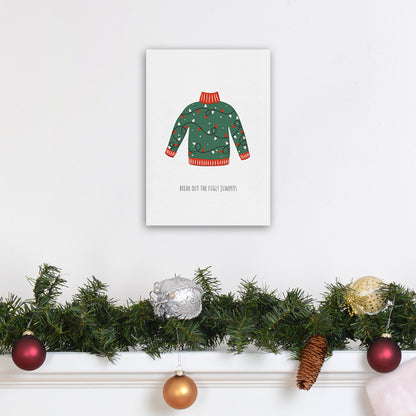 Fugly Jumpers Christmas Art Print by Kookiepixel A4 Black Frame