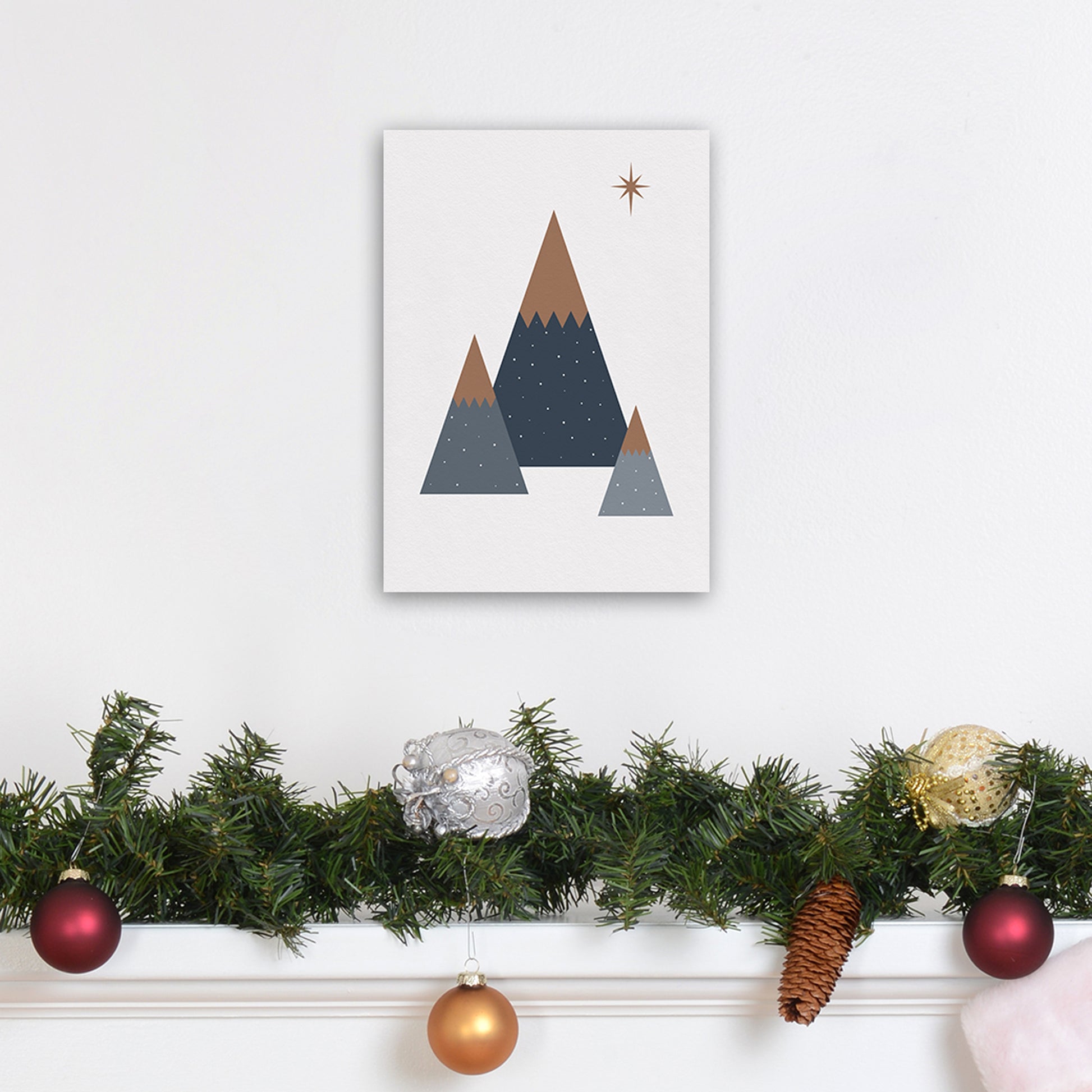Geometric Trees Art Print by Kookiepixel A4 Black Frame