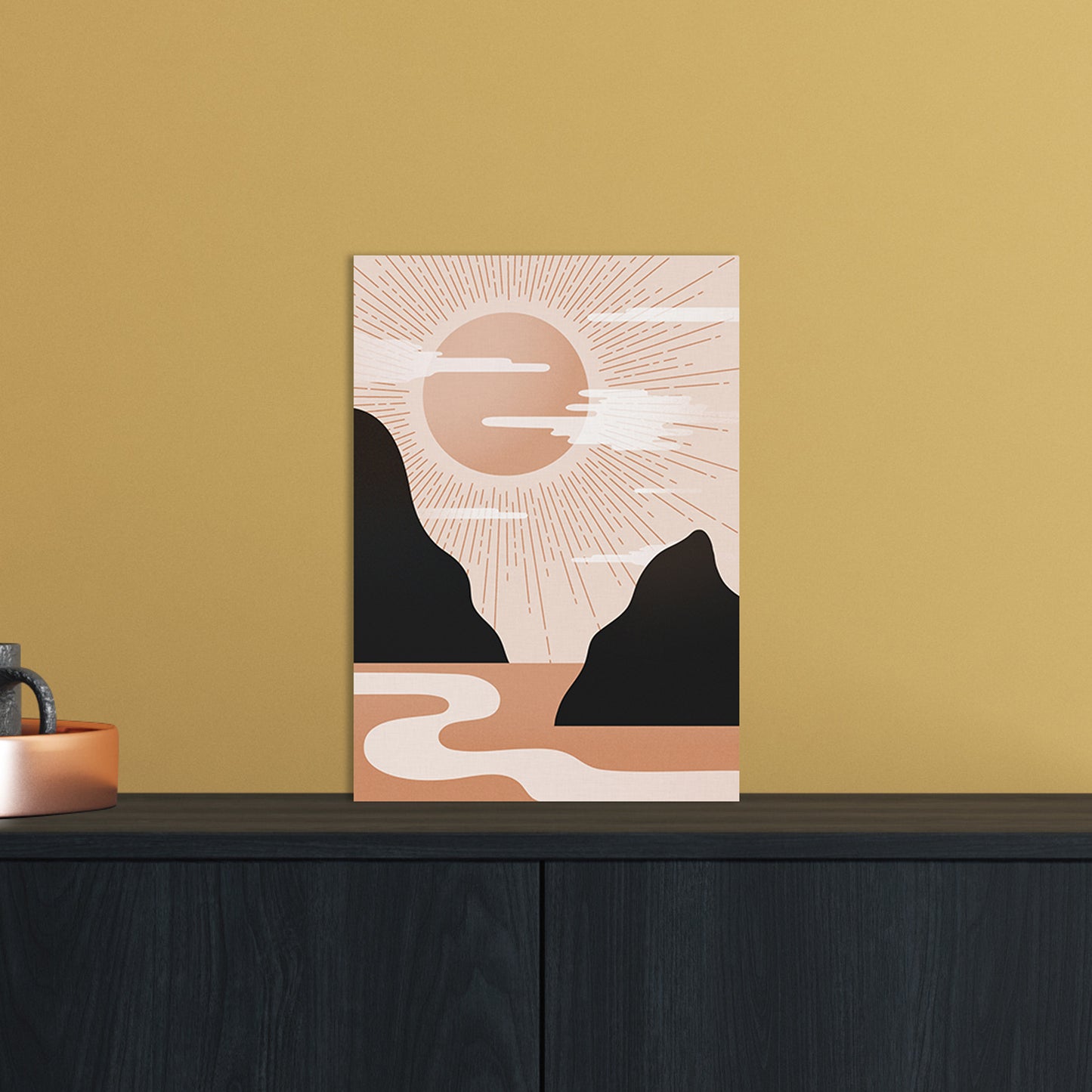 Morning Sunrise No 1 Art Print by Kookiepixel A4 Black Frame