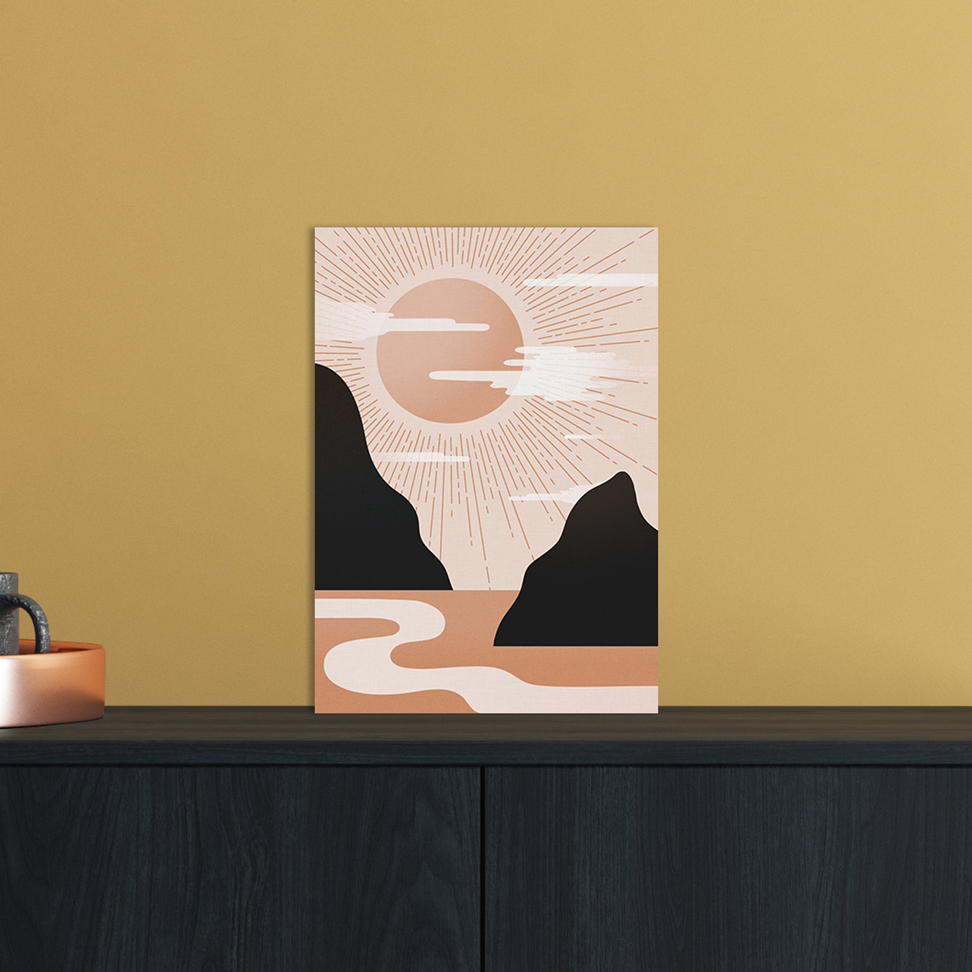 Morning Sunrise No 1 Art Print by Kookiepixel A4 Black Frame