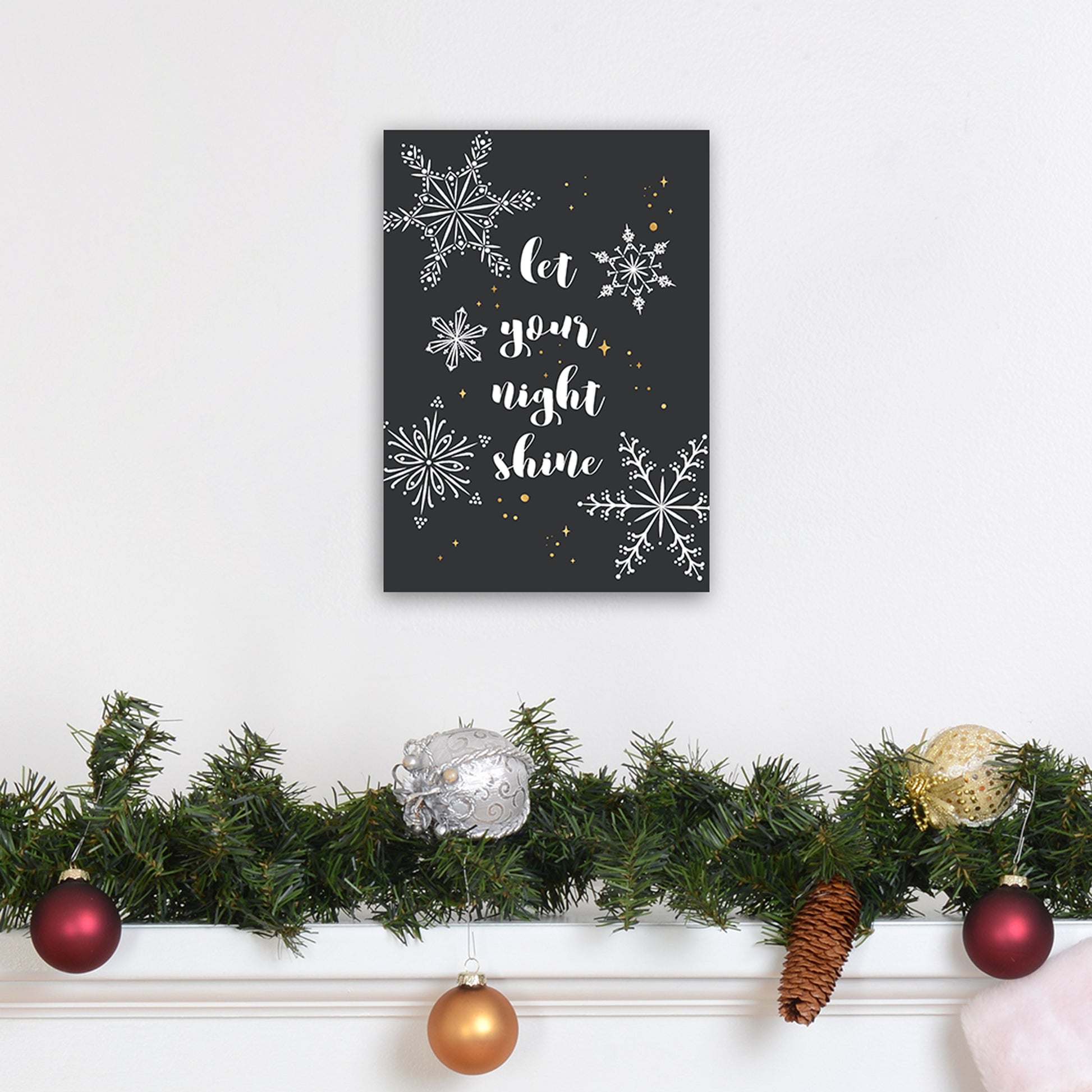 Shine Christmas Art Print by Kookiepixel A4 Black Frame