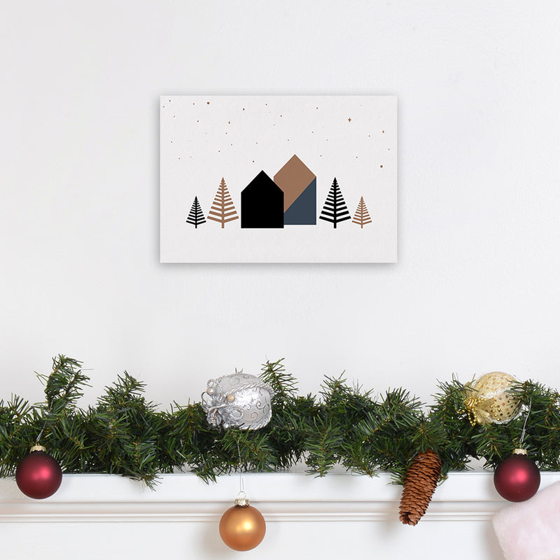 Starry night Landscape Art Print by Kookiepixel A4 Black Frame