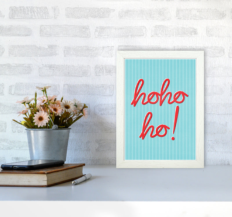 Hohoho Christmas Art Print by Kookiepixel A4 Oak Frame