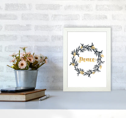 Peace Christmas Art Print by Kookiepixel A4 Oak Frame