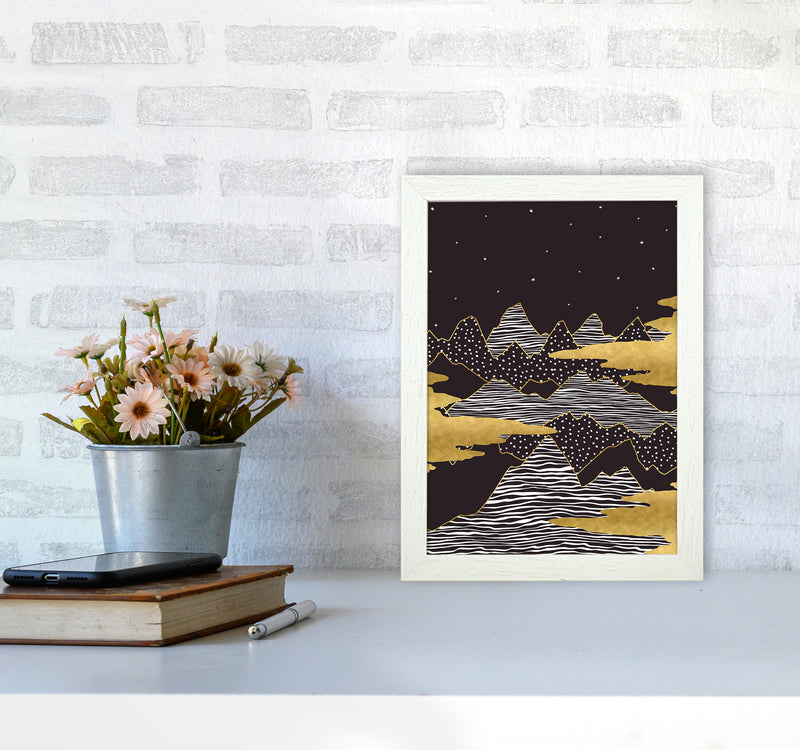 Starry Sky Art Print by Kookiepixel A4 Oak Frame