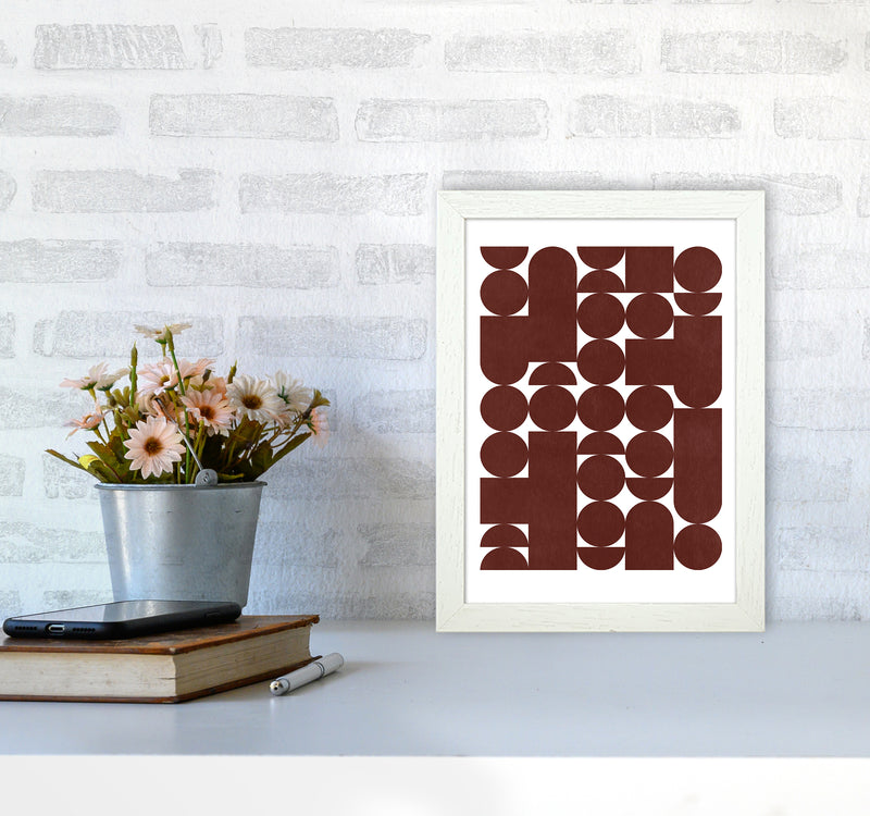 Stacked Abstract Art Print by Kookiepixel A4 Oak Frame