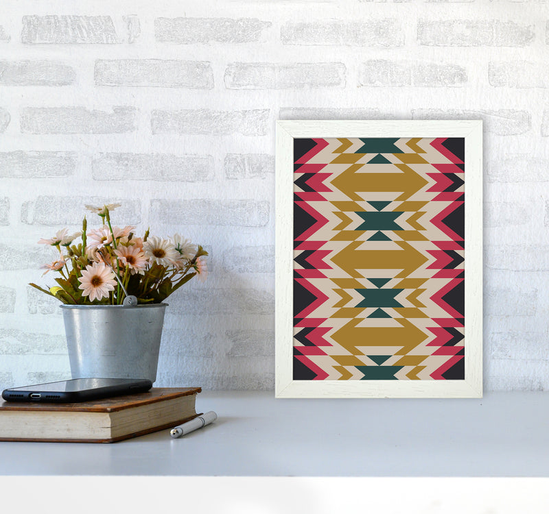 Navajos Print No 2 Abstract Art Print by Kookiepixel A4 Oak Frame