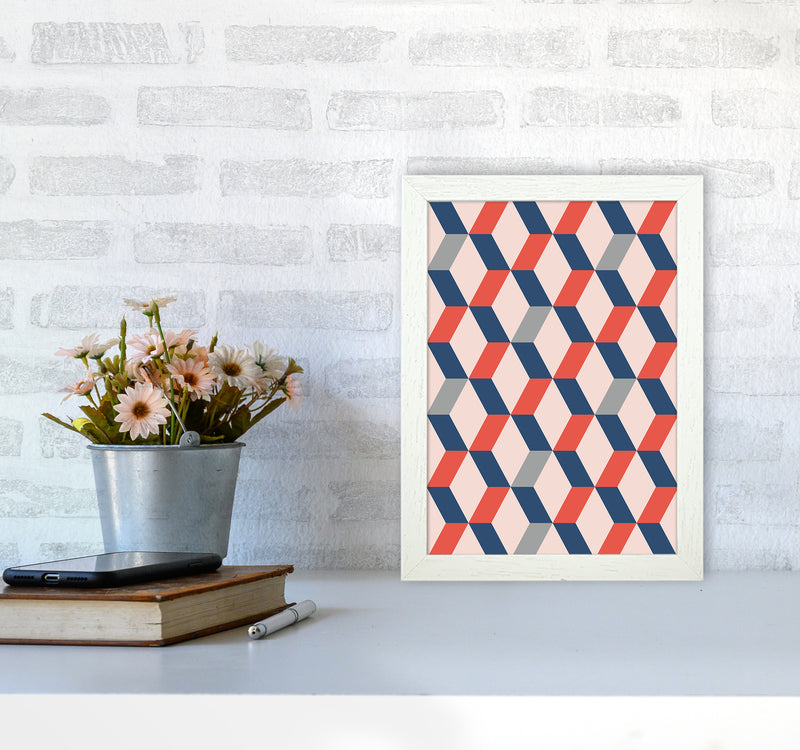 Retro Pattern No 1 Abstract Art Print by Kookiepixel A4 Oak Frame