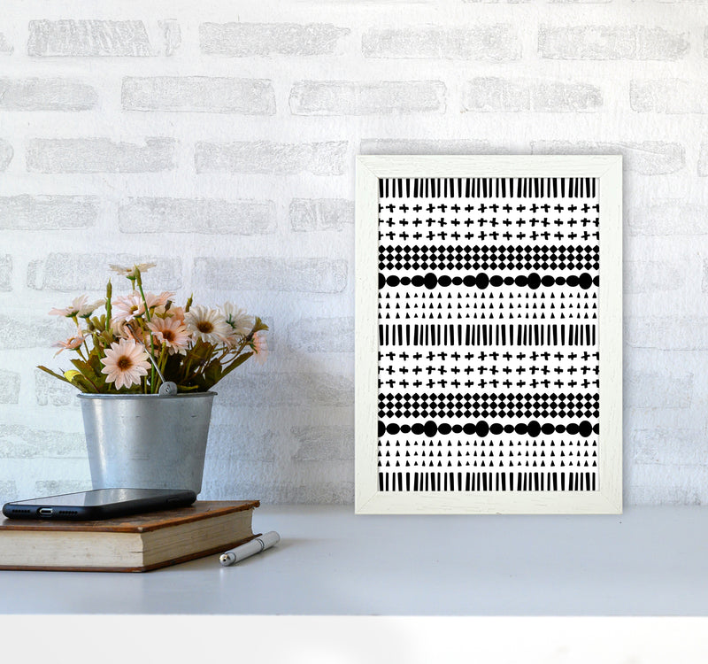 Scandi Pattern No 1 Abstract Art Print by Kookiepixel A4 Oak Frame