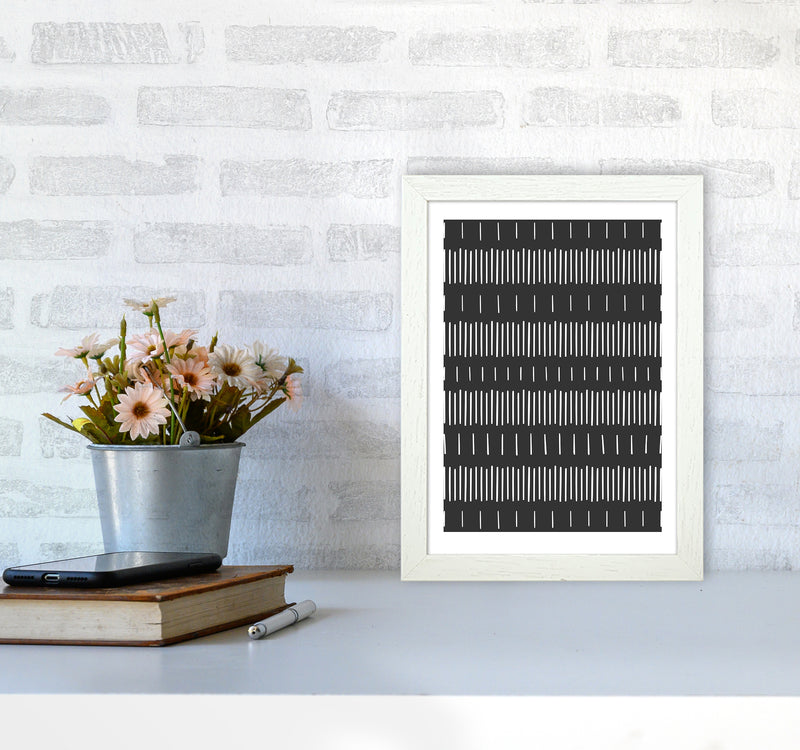 Lines No 1 Abstract Art Print by Kookiepixel A4 Oak Frame