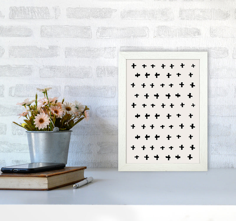 Plus Abstract Art Print by Kookiepixel A4 Oak Frame