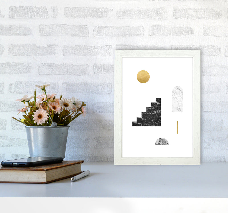 Geometric Shapes No 1  Art Print by Kookiepixel A4 Oak Frame
