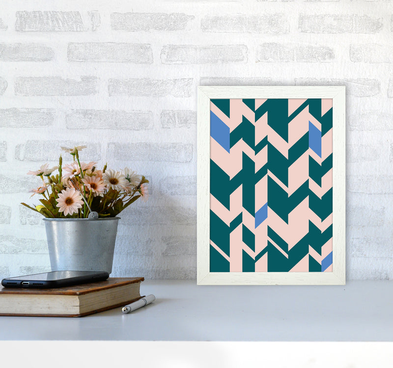 Chevron Art Print by Kookiepixel A4 Oak Frame