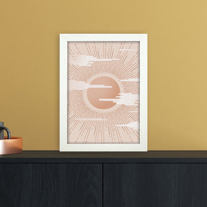 The Sun Landscape Art Print by Kookiepixel A4 Oak Frame