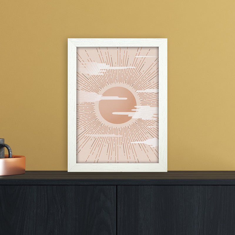 The Sun Landscape Art Print by Kookiepixel A4 Oak Frame