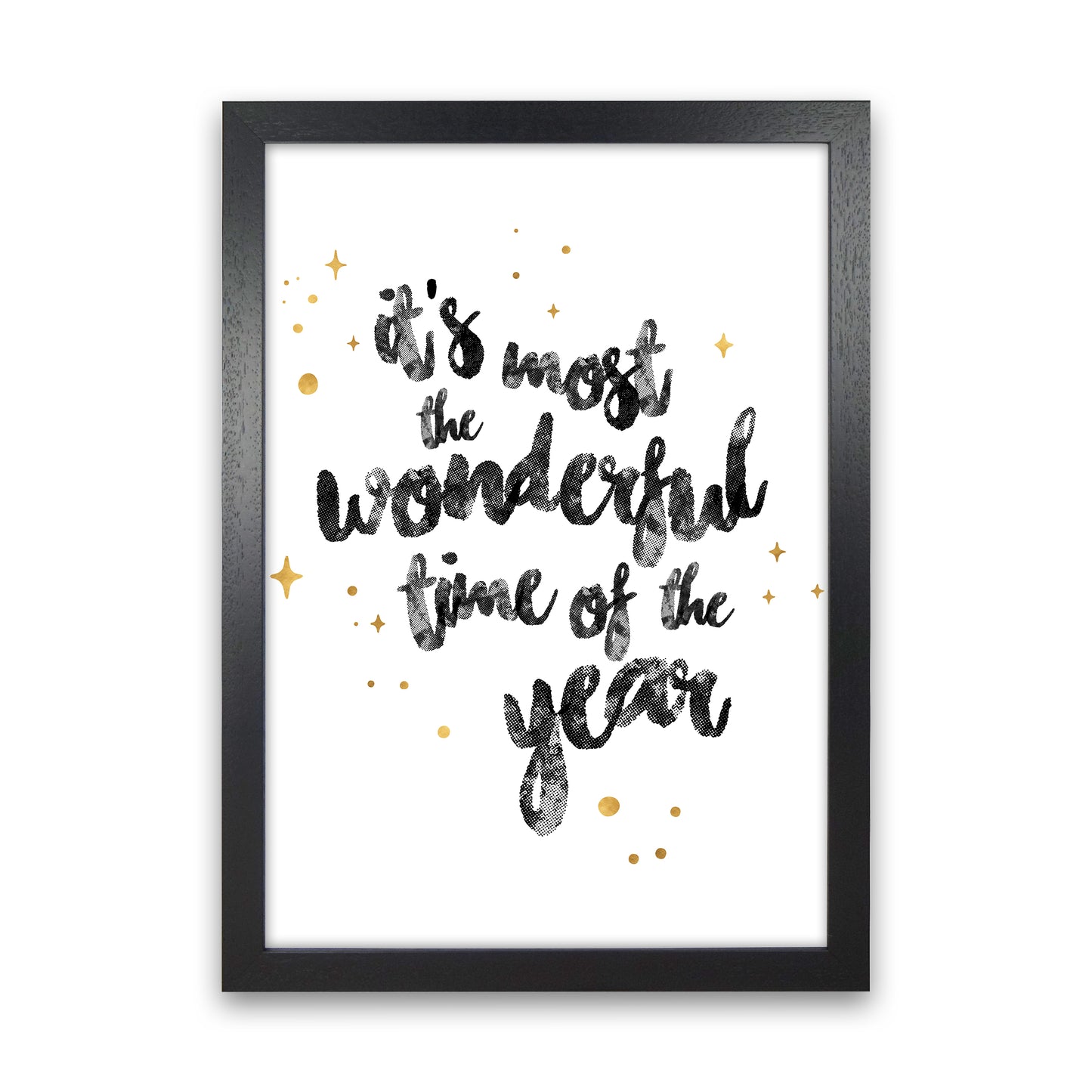 Wonderful time No 1 Christmas Art Print by Kookiepixel Black Grain