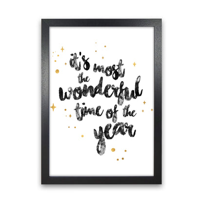 Wonderful time No 1 Christmas Art Print by Kookiepixel Black Grain