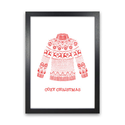 Cozy Christmas Art Print by Kookiepixel Black Grain