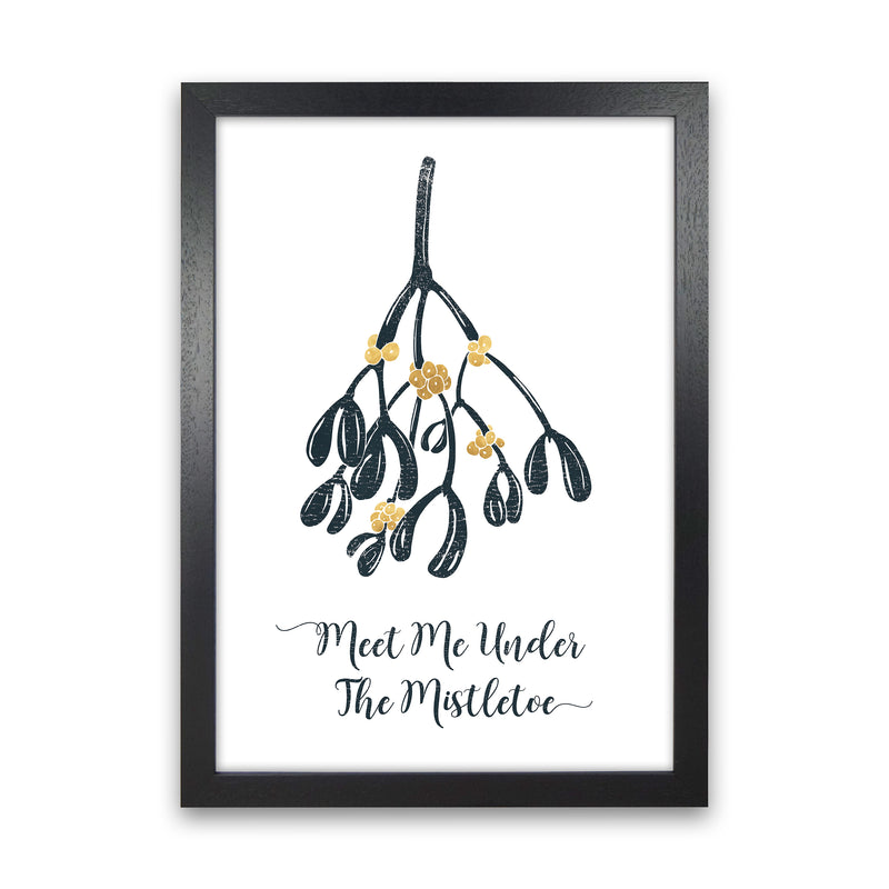 The Mistletoe Christmas Art Print by Kookiepixel Black Grain