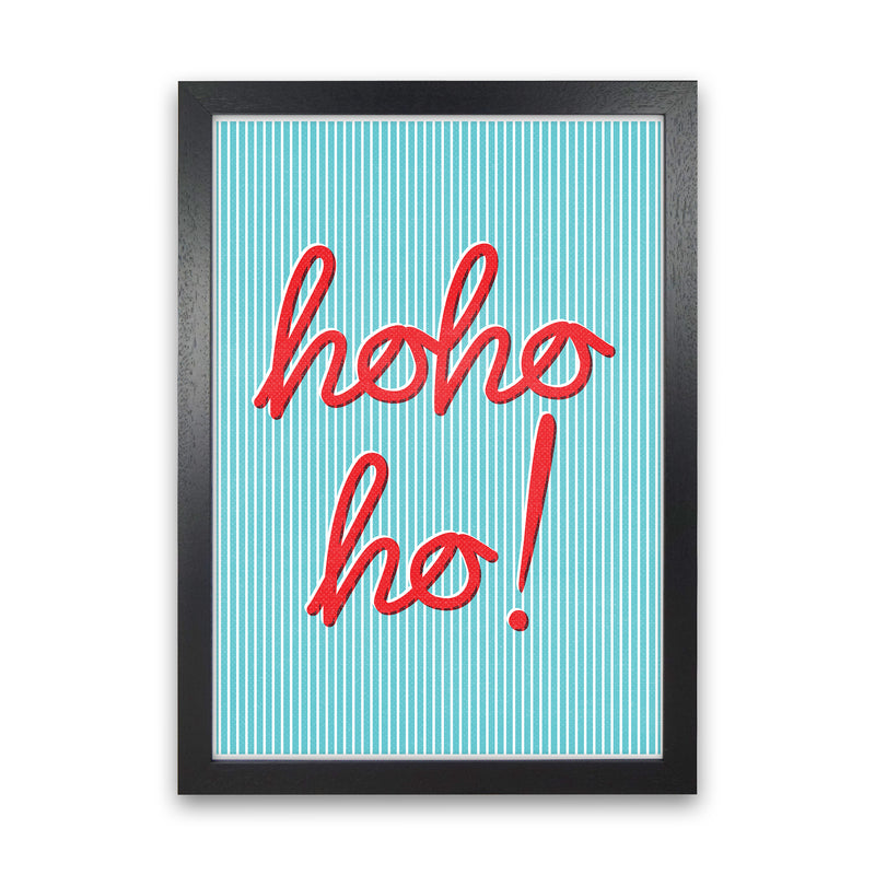 Hohoho Christmas Art Print by Kookiepixel Black Grain