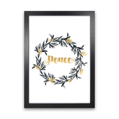 Peace Christmas Art Print by Kookiepixel Black Grain