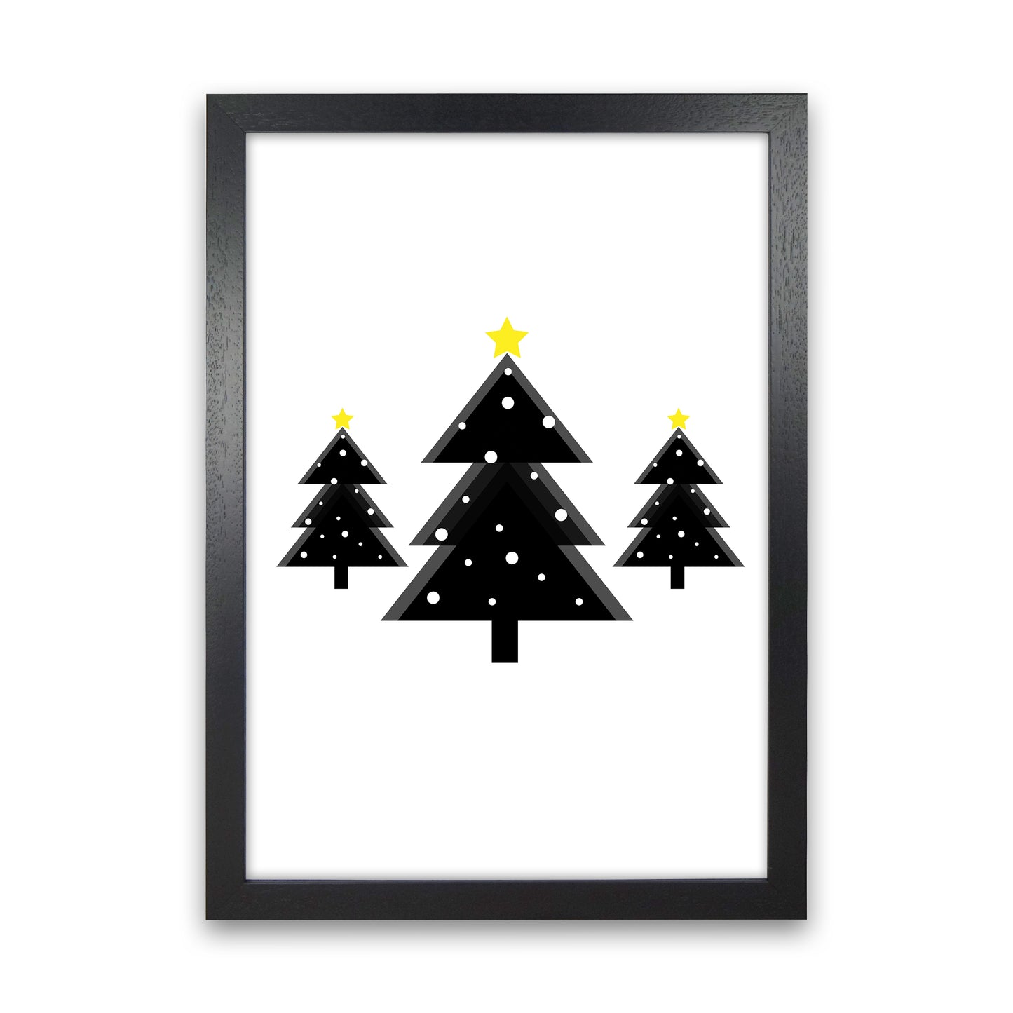 Christmas Trees Art Print by Kookiepixel Black Grain