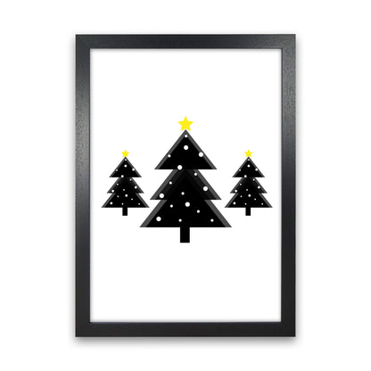 Christmas Trees Art Print by Kookiepixel Black Grain