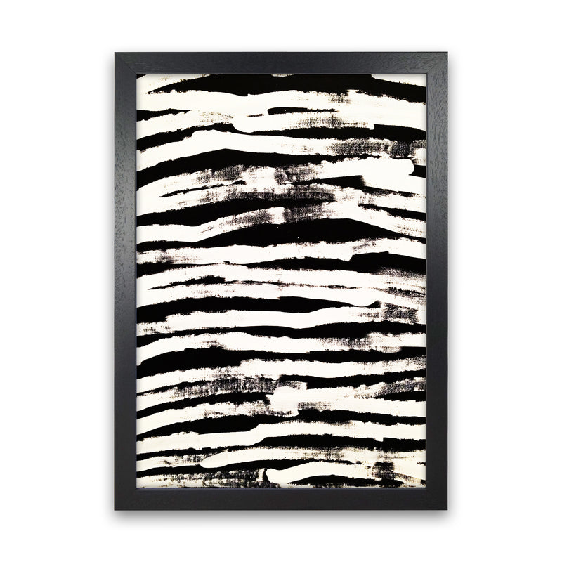Strokes Abstract Art Print by Kookiepixel Black Grain