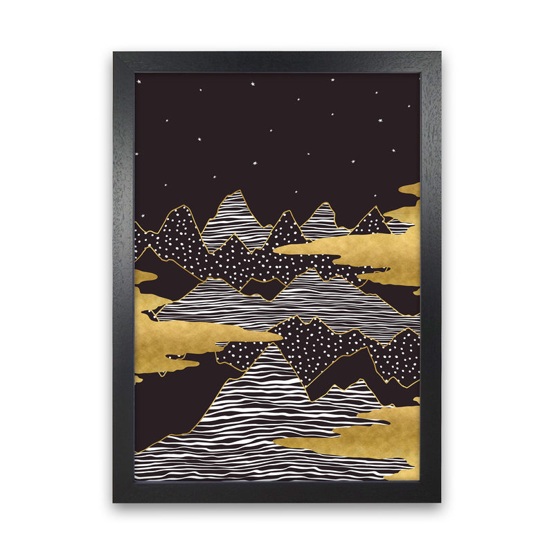 Starry Sky Art Print by Kookiepixel Black Grain