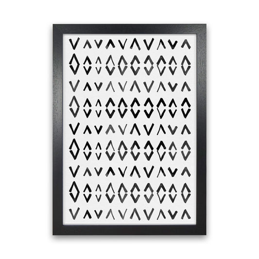 Scandi Print No 2 Abstract Art Print by Kookiepixel Black Grain