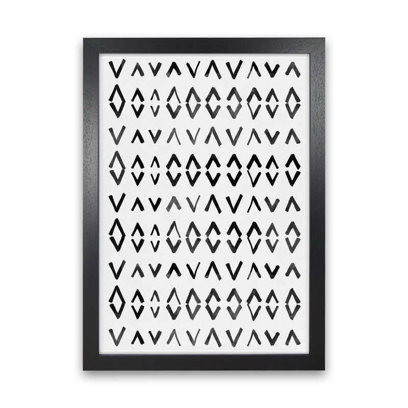 Scandi Print No 2 Abstract Art Print by Kookiepixel Black Grain