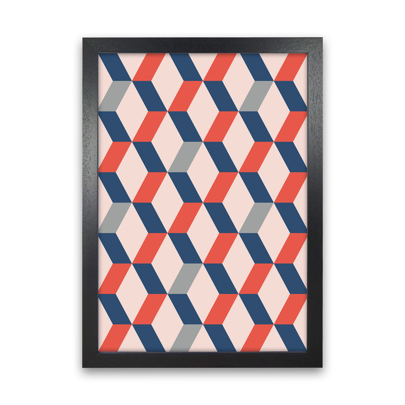 Retro Pattern No 1 Abstract Art Print by Kookiepixel Black Grain