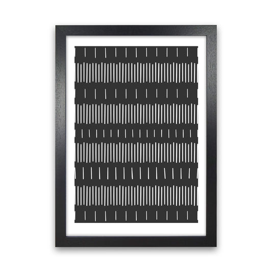 Lines No 1 Abstract Art Print by Kookiepixel Black Grain