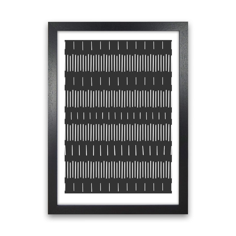 Lines No 1 Abstract Art Print by Kookiepixel Black Grain