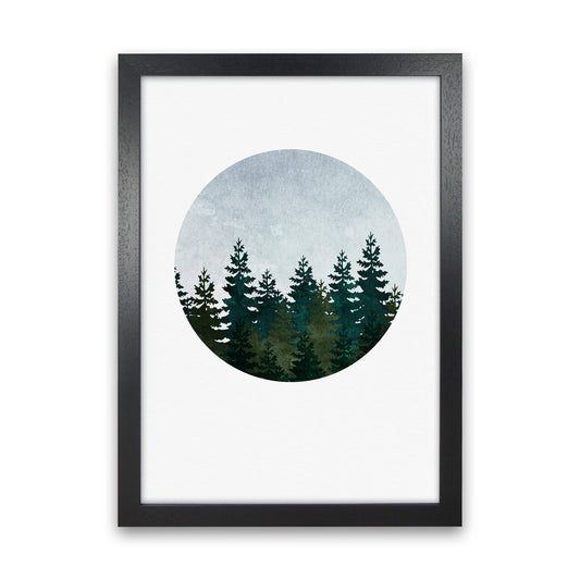 Evergreen Forest Art Print by Kookiepixel Black Grain